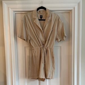 GAP khaki short sleeve romper